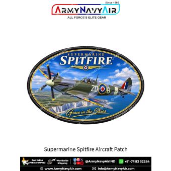 Supermarine Spitfire Fighter Aircraft Patch for Warbird Enthusiasts and Aviation Collectors