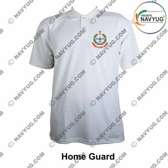 CAPF T Shirt |Central Armed Police Force T Shirt White PC With Collar -HG |Home Guard-XL