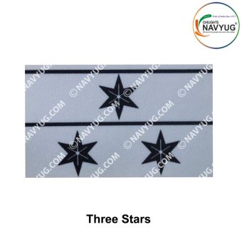 Indian Coast Guard Rank & Branch Badges (Sailors) For Summer Uniform-III GC Star |3 Good Conduct Star ( New Technology ) 3.8cm H X 6.5cm W