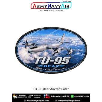Tu-95 Bear Strategic Bomber Aircraft Patch for Aviation Enthusiasts and Collectors