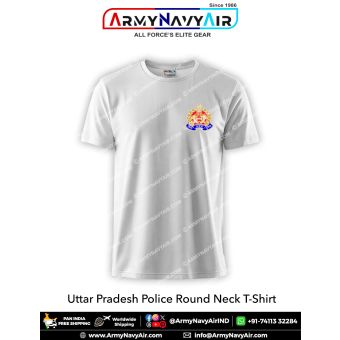 Personalised Uttar Pradesh Police Round Neck T-Shirt : ArmyNavyAir.com