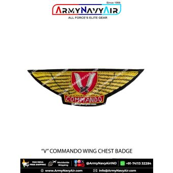 "V" Commando Chest Wing Badge : ArmyNavyAir.com