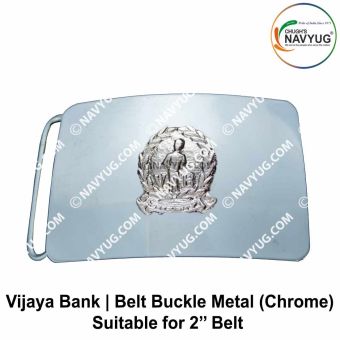 VB | Security Uniform Belt Buckle (Nationalised Bank Of India) Vijay Bank Security Belt Buckle Metal (Chrome) Is ( Suitable For 2" Belt of Leather- Nylon-Cotton)