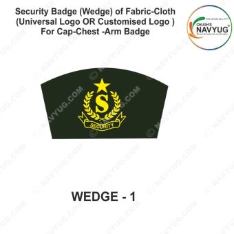 Security Badge (Wedge) oF Fabric-Cloth (Universal Logo OR Customised Logo ) For Cap-Chest -Arm Badge- WEDGE Design 1-2 Inch Height