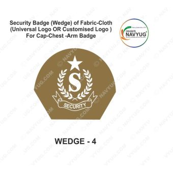 Security Badge (Wedge) oF Fabric-Cloth (Universal Logo OR Customised Logo ) For Cap-Chest -Arm Badge- WEDGE Design 4-3 Inch Height