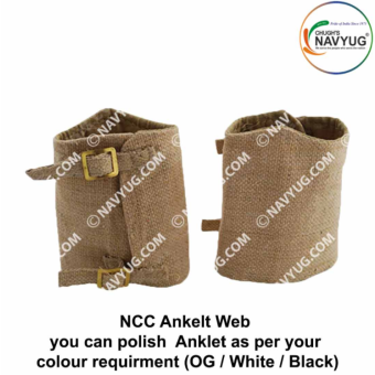 Indian Armed Forces - Police Anklet Web (Polish OG on Anklet For Army- Black For Air & Polish White For Navy) Khaki For Police