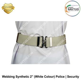 Webbing Synthetic 2" (White Colour) Used For Belt By Police | Security: Navyug