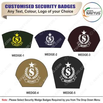Security Badge (Wedge) oF Fabric-Cloth (Universal Logo OR Customised Logo ) For Cap-Chest -Arm Badge-Customised Of Your Choice-3 Inch Height