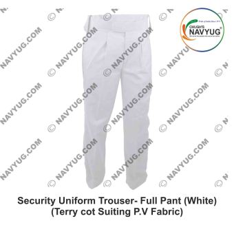 Security Uniform Trouser-Pant (Terry cot Suiting P.V Fabric) -White