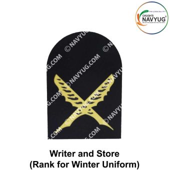 Indian Coast Guard Rank & Branch Badges (Sailors) For Winter Uniform-Writer & Stores ( New Technology ) 9.5cm H X 6.5cm W